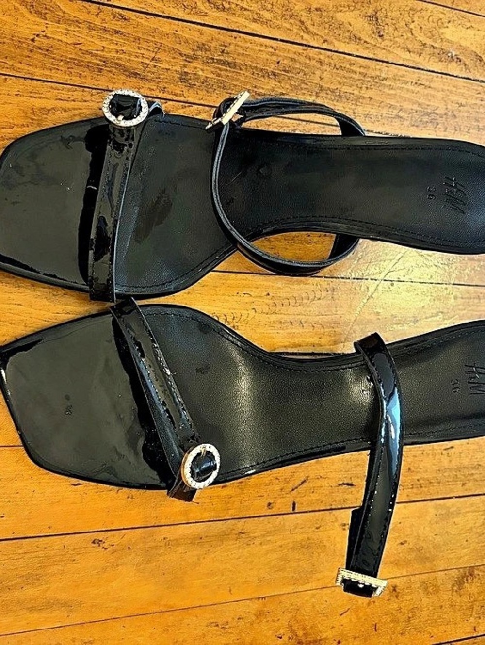 H&M Black Ankle Strap Heels Size 5